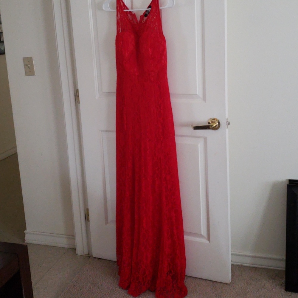 Red Lace long dress